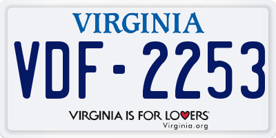 VA license plate VDF2253
