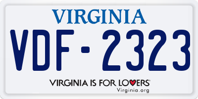 VA license plate VDF2323