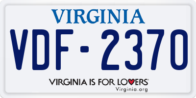 VA license plate VDF2370