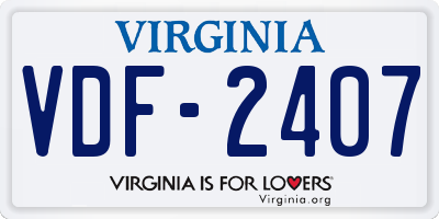 VA license plate VDF2407