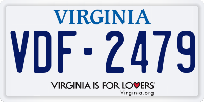 VA license plate VDF2479
