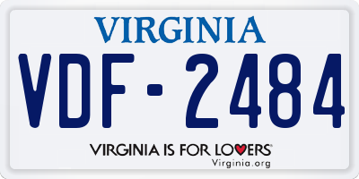 VA license plate VDF2484