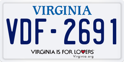 VA license plate VDF2691