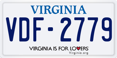 VA license plate VDF2779
