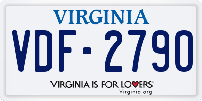 VA license plate VDF2790