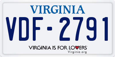 VA license plate VDF2791
