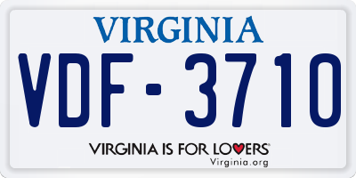 VA license plate VDF3710