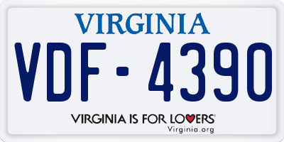 VA license plate VDF4390