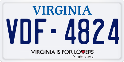 VA license plate VDF4824