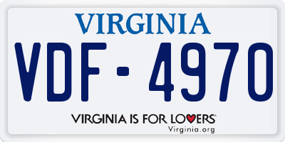 VA license plate VDF4970