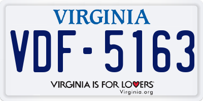 VA license plate VDF5163