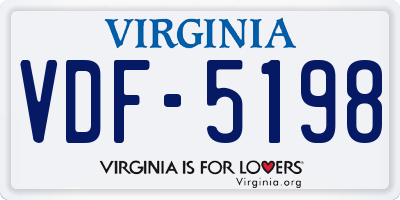 VA license plate VDF5198