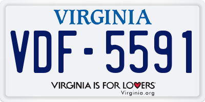 VA license plate VDF5591