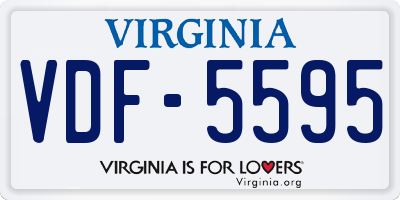 VA license plate VDF5595