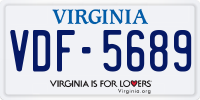 VA license plate VDF5689