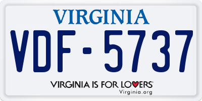VA license plate VDF5737