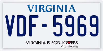 VA license plate VDF5969