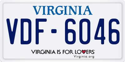 VA license plate VDF6046