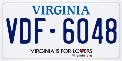 VA license plate VDF6048