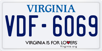 VA license plate VDF6069