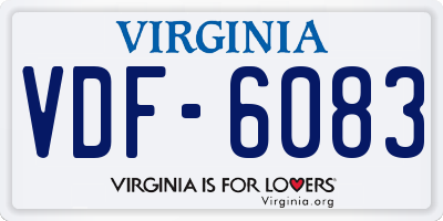 VA license plate VDF6083