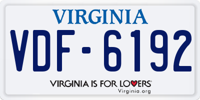 VA license plate VDF6192