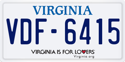 VA license plate VDF6415