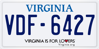 VA license plate VDF6427