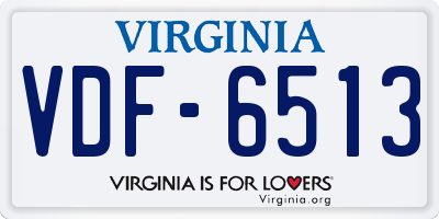 VA license plate VDF6513