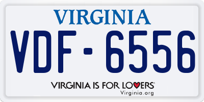 VA license plate VDF6556