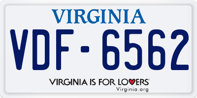 VA license plate VDF6562