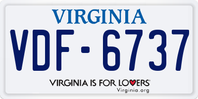 VA license plate VDF6737
