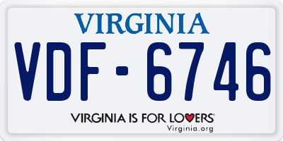 VA license plate VDF6746