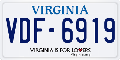 VA license plate VDF6919