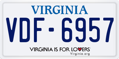VA license plate VDF6957