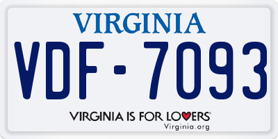 VA license plate VDF7093
