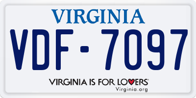 VA license plate VDF7097