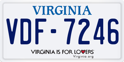 VA license plate VDF7246