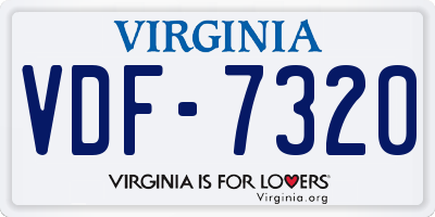 VA license plate VDF7320