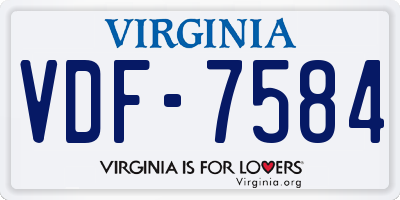 VA license plate VDF7584