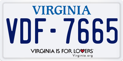 VA license plate VDF7665