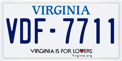 VA license plate VDF7711