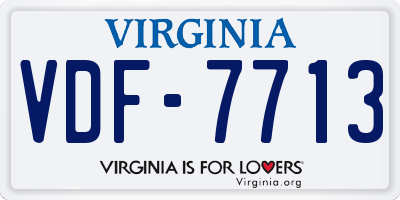 VA license plate VDF7713