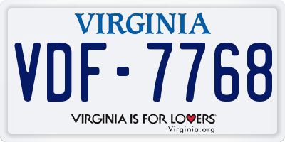 VA license plate VDF7768
