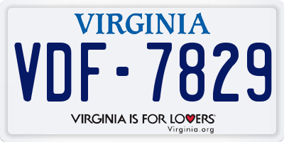 VA license plate VDF7829