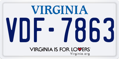 VA license plate VDF7863