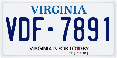 VA license plate VDF7891