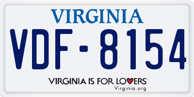VA license plate VDF8154