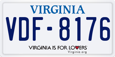 VA license plate VDF8176