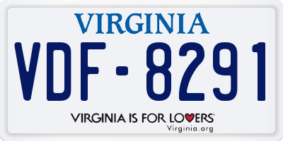 VA license plate VDF8291